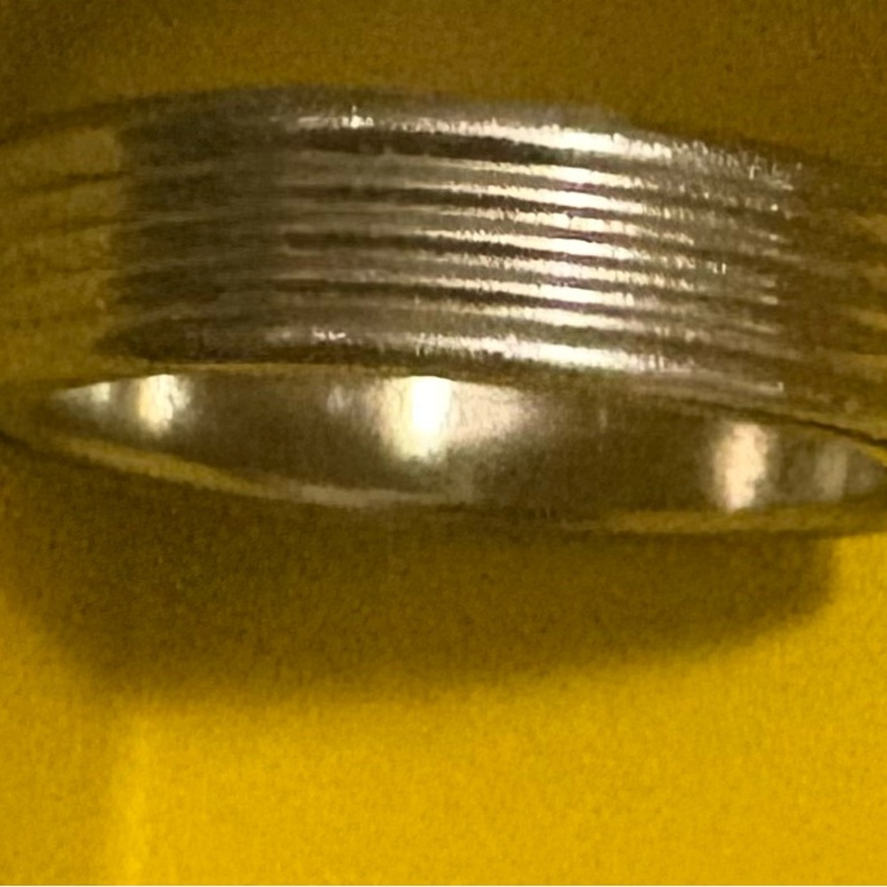 Men's Silver Textured Metal Band Ring - Sleek Modern Style